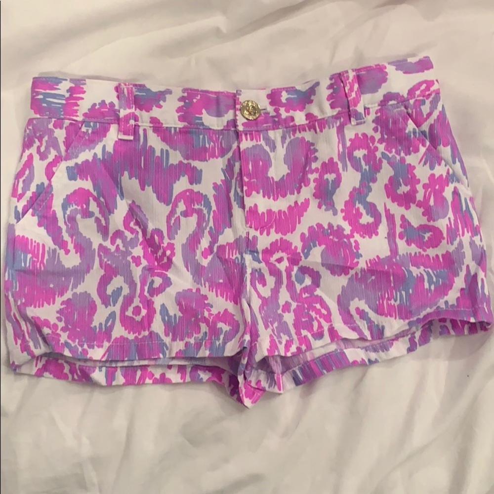 Lillly Pulitzer Girls Purple Leopard Print Shorts